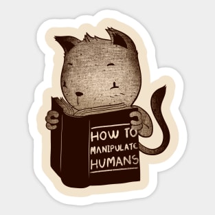 Cat Book How To Manipulate Humans Sticker